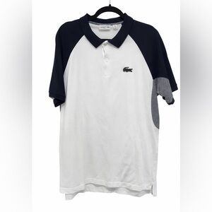 Lacoste White/Navy/Heather Gray L.12.12 Slim Fit Piqué Polo, Size XXXL
